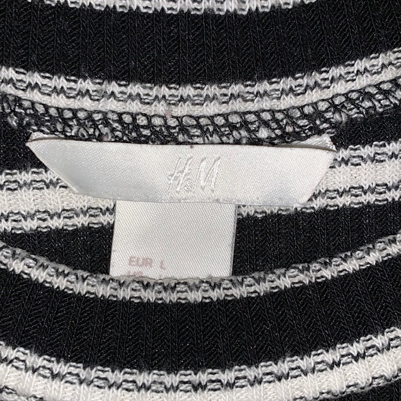 H&M striped T-shirt, large, black and cream - Picture 2 of 3